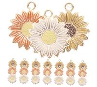 Angoily 30pezzi Ciondoli Forma Di Fiore Di Girasole Per Portachiavi e Artigianato Fai Da Te Accessori Per Creazione Di Gioielli e Collane