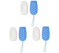 Angoily 3pezzi Spazzola Silicone Automatica Con Funzione Di Immersione Strumento Per Lavare La Schiena Accessorio Portatile Per Bagno Casa o Hotel Senza Sapone Blu