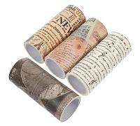 Angoily 4 Nastro Adesivo Decorativo Vintage Carta Washi Confezione Metri per Scrapbooking Fai da Te e Decorazione Diario Facile da Applicare e Rimuovere senza