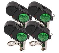 Angoily 4 Pezzi Allarme Elettronico Stili multipli per Canna da Pesca Alta Sensibilità e Suono Forte, Campanello LED Luminoso in Plastica Nero Accessorio per Pesca per Principianti