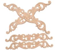 Angoily 4 pezzi Applique in Legno Intagliato Decorazione Vintage per Mobili e Porte Resistente e Leggera Finitura Liscia Senza Bave per Armadi Letti e Specchi Design Classico