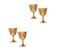Angoily 4 Pezzi Calice in Ottone Medio 2 Pezzi, Tazza Decorativa da Tavolo Multiuso Base Stabile, Ornamento per Casa e Ufficio, Coppa per Bevande e Decorazione Ambienti
