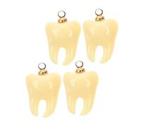 Angoily 4 Pezzi Charm Denti Resinati per Gioielli Fai da Te Orecchini e Pendente Forma Dente Decorazioni Creative per Custodia Smartphone e Accessori