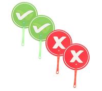 Angoily 4 Pezzi Paddle Risposta Plastica per Doppia Faccia Sì o No Tavoletta Voto Riutilizzabile per e Giudizio in Aula Leggera e Resistente per Attività Didattiche