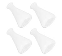 Angoily 4 Pezzi Set di Beute Coniche in Plastica Trasparente da 250ml per Laboratorio Scientifico, Forma Stabile Collo Stretto per Educazione e Sperimentazione