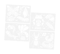 Angoily 4fogli Stencil per Disegno e Pittura in Pet di Sicuri Ed Ecologici Modelli da Disegno per Ragazzo Ragazza per Esercitare capacità Artistiche e Migliorare La Conoscenza per attività