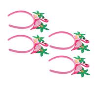 Angoily 4pezzi Cerchietto di Fanciulla Fenicottero Tropicale Copricapo Floreale Hawaiano per Donna Accessori per Capelli per Feste in Spiaggia e Carnevale