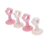 Angoily 4pezzi Paracolpi Ventosa Forma di Fiore in Silicone Antitrauma per Maniglie Porte Protezione Murale Flessibile e Antiurto Facili da Installare Senza Forare Colori Rosa e Albicocca