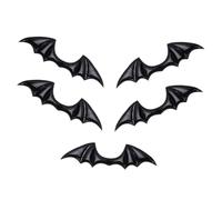 Angoily 5 Pezzi Decorazioni per Chioma e Vestiti in Pelle Nera Forme di Pipistrello Creative, Facili da Applicare, Accessori per Scarpe e Abbigliamento Goth Fai da Te