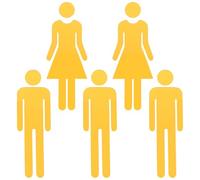 Angoily 5 pezzi di cartelli per bagno con adesivo acrilico sul retro, cartelli per toilette per uomini e donne, targa identificativa per toilette con superficie a specchio per ufficio, casa e WC