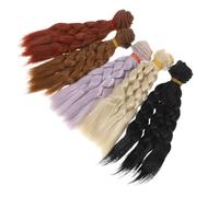 Angoily 5 Pezzi Parrucche Ricci per Bambole in Capelli Sintetici Resistenti al Calore Estensioni Colorate per Bjd Onde Cornetto per Progetti DIY di Creazione e Restauro