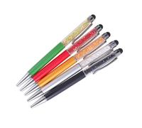 Angoily 5 pezzi Penna Touch Screen Capacitiva con Decorazioni di Vetro Penna Sfera Nera per Tablet Smartphone e Punta Precisa per Scrittura e Navigazione Scorrevole