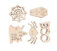 Angoily 50 Pezzi Decorazioni Legno Halloween Non Finito per Lavoretti Creativi di Legno Grezzo con Bordi Lisci per Progetti Diy di Fette di Tema Festival