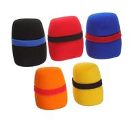 Angoily 5Pezzi Coperture Colorate per Microfono Protezioni Antivento e Antirumore per Ktv e Interviste Arancione