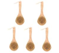 Angoily 5pezzi Spazzola Esfoliante Con Manico Legno Spazzola Massaggio Per Corpo Pulizia e Esfoliazione Della Design Con Testa Rotonda Per Esperienza Rinfrescante e Comfort Durante