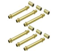 Angoily 6 Pezzi Asta di Ricambio per Lampada con Connettore M10 a Doppia | Tubo Diritto in Metallo Oro, Collegamento Sicuro e Resistente All’usura, per Riparazioni Fai e Aggiornamenti