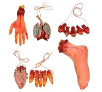 Angoily 6 Pezzi Ciondoli Halloween a Forma di Organo in Vinile, Decorazioni Spaventose e Pratiche per Festa di Halloween e Scenari da Giardino Horror
