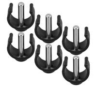 Angoily 6 Pezzi Clip a C in Abs e Acciaio per Bastoni da Passeggio e Sedia a Rotelle, Connessione Stabile e Installazione Rapida, Accessorio Nero per Anziani e Supporto Cammino