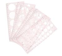 Angoily 6 pezzi Stencil Plastici Rosa per Studenti Geometrici Multifunzione per Misurazione e Progettazione Architettonica per e Cerchi Diverse per Scuola e Ufficio