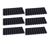 Angoily 6 Pezzi Vassoio Semina Multi-celle, Nursery Tray in PVC Nero, per Trapianto di Fiori e Piante, per Fattoria e Negozio al Dettaglio, senza Danneggiare le Radici