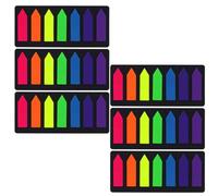 Angoily 6 Set Note Adesive Fluorescenti a Forma di Freccia, Righello, Nero | PET Leggero, Uso Quotidiano e Classificazione, Sei Set per Confezione, Stile Creativo