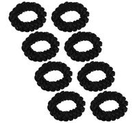 Angoily 8 Elastici per Chioma Sintetici Intrecciati per Parrucche da Donna - Fasce Elastiche Volumizzanti Nere per Acconciature Coda di Cavallo, Leggere ad Alta Elasticità, per Uso