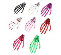 Angoily 8 Pezzi Forcine per Chioma in Plastica a Forma di Mano Scheletro Fluorescente, Clip Decorativa per Halloween, Accessorio Unico e Resistente per Feste a Tema