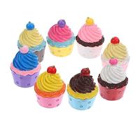 Angoily 8pezzi Ornamento in Resina Forma Di Cupcake Ciondolo Portachiavi Magnetico Per Frigorifero Decorazione Diy Artigianale Accessori Fai Da Te Per Torta