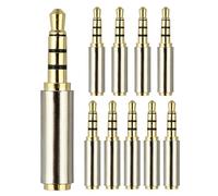 Angoily Adattatore Audio Stereo da 25 MM Maschio a 35 MM Femmina Convertitore Jack per Cuffie e Microfono Set da 10 Pezzi in Metallo Resistente Compatibile Smartphone e Tablet per