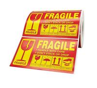 Angoily Adesivi Fragile per Spedizione Rotolo Etichette Autoadesive Maneggiare con Materiale Resistente e Flessibile per Imballaggi e Traslochi