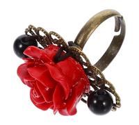Angoily Anello da Ragazza in Stile Retrò Design Floreale Modellante, Gioiello Delicato sulla Pelle, Accessorio Moda per Uso Quotidiano e Decorazioni Selfie