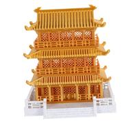 Angoily Architettonici in Stile Antichi Modello Padiglione Paesaggistico Decorazione Del Padiglione Cinese Modello in Miniatura Statua Da Tavolo Pla D'oro