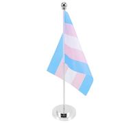 Angoily Bandiera Lgbt da Tavolo con Base Stabile Design in Poliestere Resistente Orgoglio Gay e Transgender per Eventi Mardi Gras e Decorazioni Ufficio