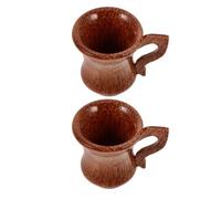 Angoily Bicchieri da Vino per Uso Domestico e Ufficio e Design Rotondo Elegante Set 2 Pezzi in Legno con Bordo Confortevole