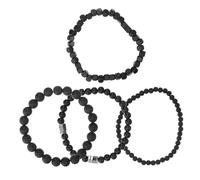 Angoily Bracciale Rigido Maschile in Rame Nero Opaco 4 Pezzi Pietre Cubiche per Uso Giornaliero e Outfit Streetwear
