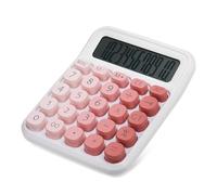 Angoily Calcolatrice da Tavolo con Pulsanti Grandi Antiscivolo Display Ampio Cifre Design Compatto e Portatile per Ufficio e Contabilità Colore Rosa