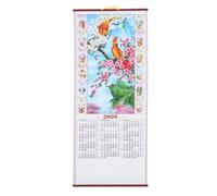Angoily Calendario da parete Per Capodanno cinese 2026, Anno Del Cavallo, Calendario, Simulazione Rattan, Feng Shui, Rotolo da appendere, Calendario mensile per la decorazione della casa o
