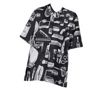 Angoily Camice da Parrucchiere a Maniche Corte Zip Uniforme da Lavoro Traspirante e Morbida Tasche Abbigliamento Professionale per Stilisti e Coloristi Nero Taglia M Adatto per Saloni