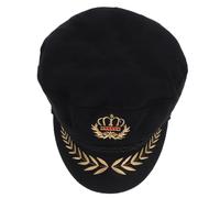 Angoily Cappello da Marinaio da Capitano Vintage Nero Worsted Leggero e Decorativo per Feste di Cosplay e Party a Tema Nautico