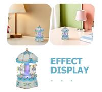 Angoily Carillon da Giostra con Cavalli in Resina e Luci LED Che Cambiano Colore Statuina Musicale Vintage da Tavolo Carillon Rotante Senza Batteria