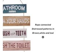 Angoily Cartello in Legno Bagno Regole da Appendere Decorazione Artistica in Legno Retrò per Parete Wc Targa Decorativa Divertente per Bagno Stile Rustico Moderno