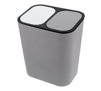 Angoily Cestino Doppio per Rifiuti Cucina 15L Coperchio Contenitore per Raccolta Differenziata Umido e Secco Bidone Combinato per Riciclaggio Domestico Design Moderno Grigio Chiaro