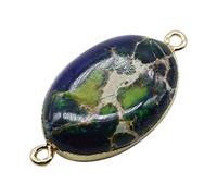 Angoily Ciondolo Pietra Imperiale con Anello Doppio per Diy Accessori Charm per Collane e Bracciali Verde Materiale per Creazioni Unici