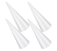 Angoily Coni di Polistirolo Espanso 4 Pezzi 25 CM Color Crema Base Solida per Composizioni Floreali e Allestimenti Ufficio Casa Matrimonio Fai da Te