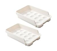 Angoily Contenitore Organizer Salvaspazio Design a Cassetto in Plastica per Uova da Frigorifero 2 Pezzi Bianco per Uso Domestico e Ristoranti Rurali
