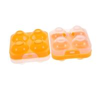 Angoily Contenitore per Uova in Plastica Arancia Design Salvaspazio e Resistente Agli Urti, Portauova Leggero per 4 Uova di Gallina e Oca, la Casa e Conservazione Refrigerata