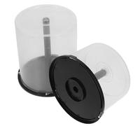 Angoily Contenitore Porta CD Dvd Trasparente 2 Pezzi, Secchio Vuoto per 50/100 Dischi, Custodia Portatile per Archiviazione Dvd e Organizzatore Multimediale per Casa e Viaggio