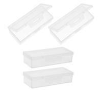 Angoily Contenitore Portatile per Cotton Fioc 4 Pezzi Dispenser Trasparente con Coperchio Custodia da Viaggio Compatta per Bagno Porta Stuzzicadenti e Dischetti Multiuso per Uso