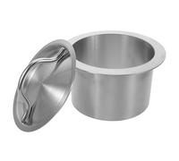 Angoily Coperchio per Bidone della Spazzatura Incassato Rotondo in Acciaio 150Mm Occhiello a Filo per Piano di Lavoro Cucina Professionale Scivolo per Rifiuti Integrato Accesso Comodo e