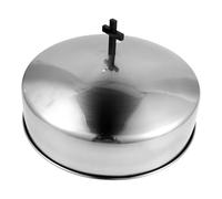 Angoily Coperchio per Vassoio per Comunioni in Acciaio Inox Manico Copertura Rotonda Grande per Piatto del Pane Sacro Accessorio per Forniture Religiose e Cucina per Eventi Sacri e